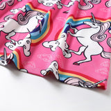 Family Matchinf Parent-child Round Collar Short Sleeve Rainbow Pony Dresses