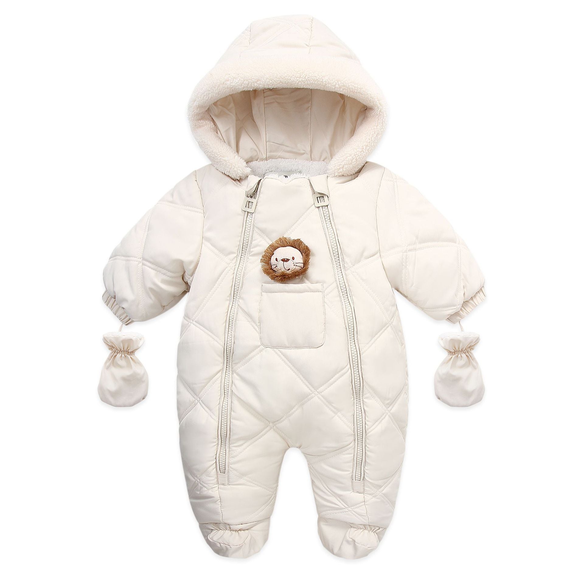 Thick Warm Infant Baby Jumpsuit Hooded Fleece Winter Autumn Overalls Romper