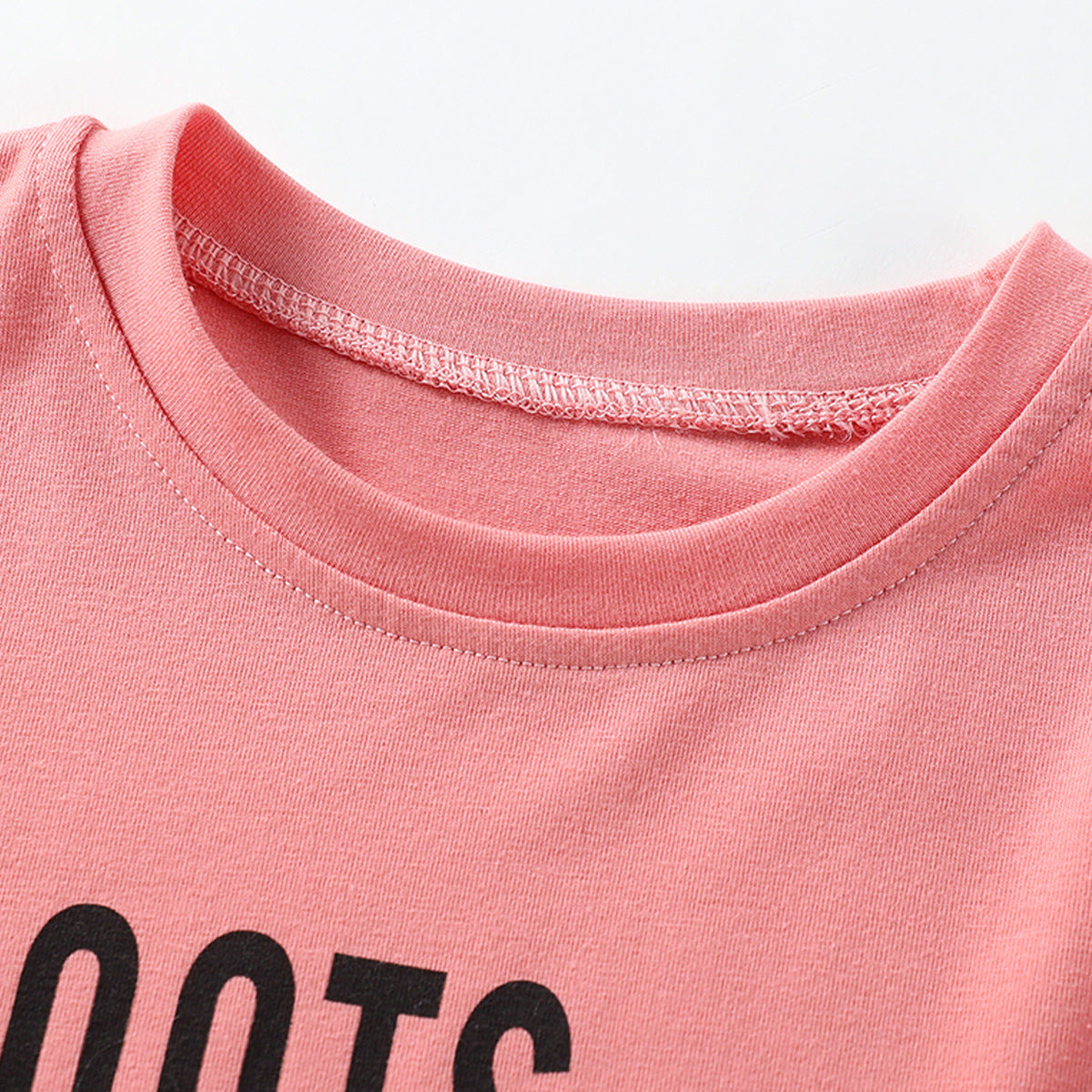 Kid Baby Girl Summer Plain Letter Ripped Flared 3 Pcs Sets