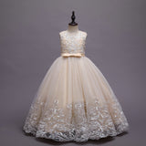 Kid Girl Princess Floral Lace Gown Sequins Gradual Change Dresses