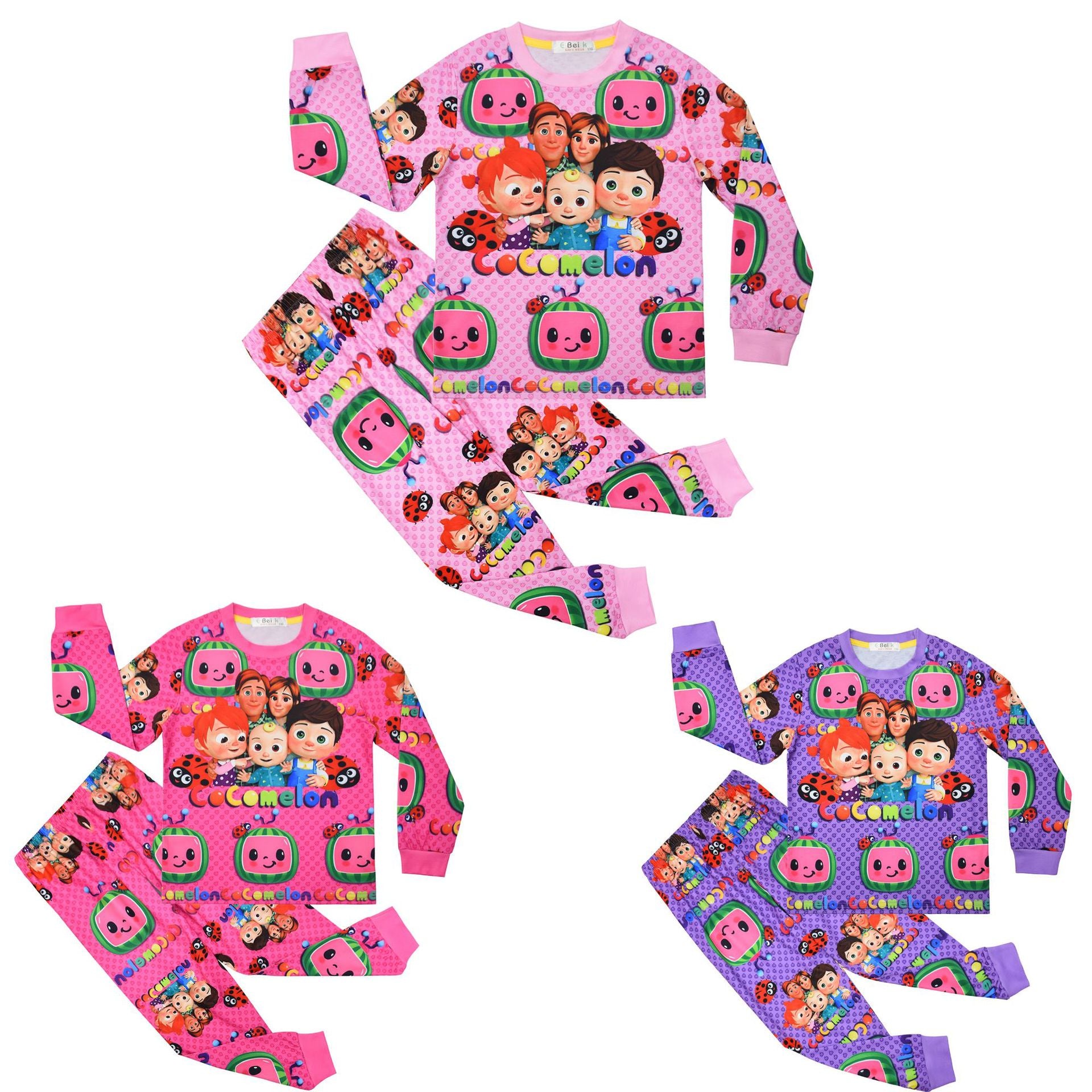 Kid Girl Home Wear Pajamas Long Sleeve Cartoon Pajamas