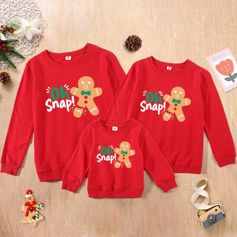 Family Matching Autumn Winter Cute Cartoon Shirts