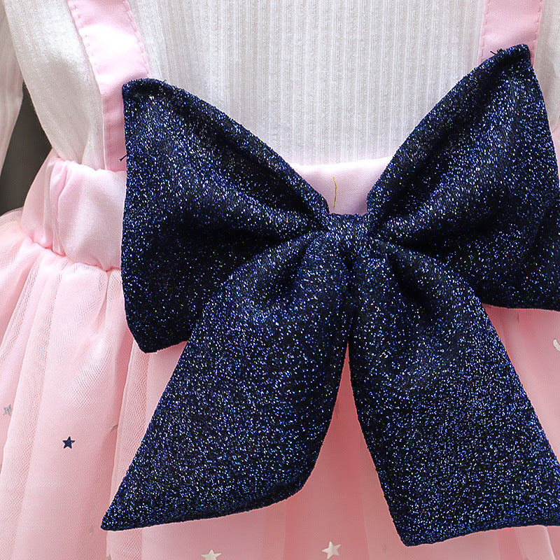 Kid Baby Girl Korean Gauze Braces Lace Dresses