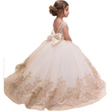 Kid Baby Girl Tuxedo Trailing Gown Piano Performance Dresses