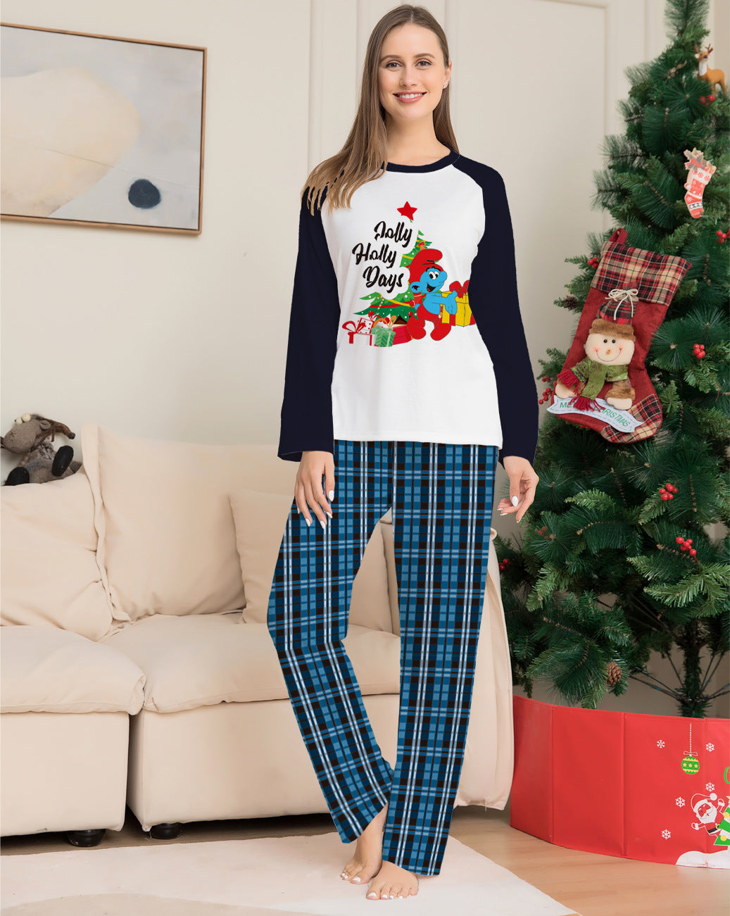 Family Matching Christmas Letter Parent-child Printed Housewear Pajamas