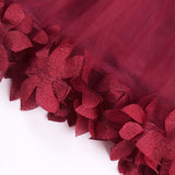 Kid Baby Girl Sweet Petal Lace Middle Sleeve Spring Flower Dress