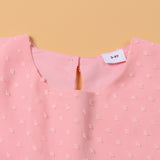 Family Matching Mother Daughter Round Collar Short Sleeves Lovely Dresses