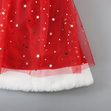 Kid Baby Girl Christmas Pentagram Sequin Gauze Dresses