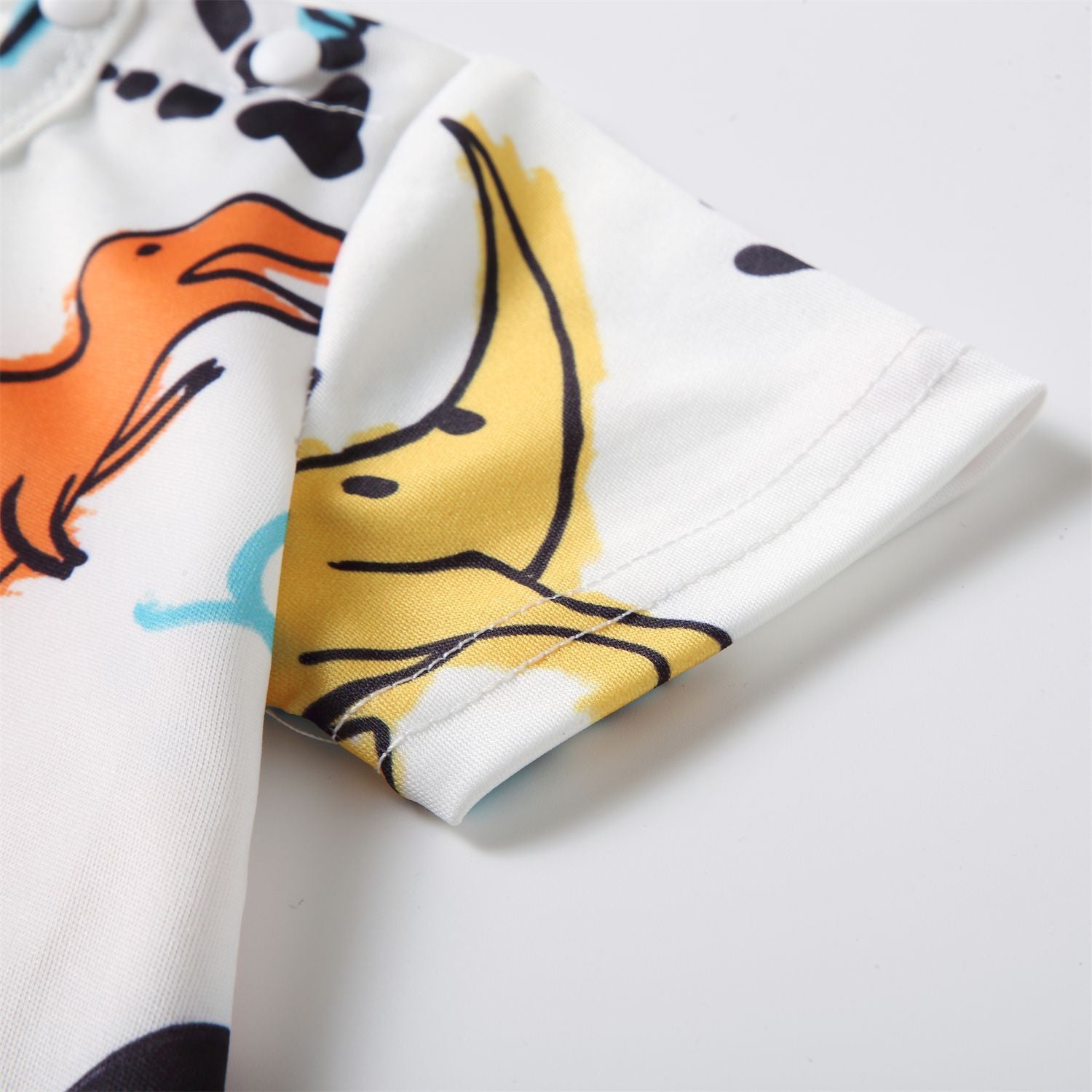 Family Matching New Parent-child Round Collar Short Sleeves Dinosaur Dresses