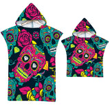 Adult Kid Microfiber Fabric Bath Towels Beach Bathrobe Cloaks Hooded Pajamas