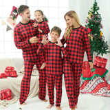 Family Matching Christmas Home Red Plaid Long-sleeved Pajamas