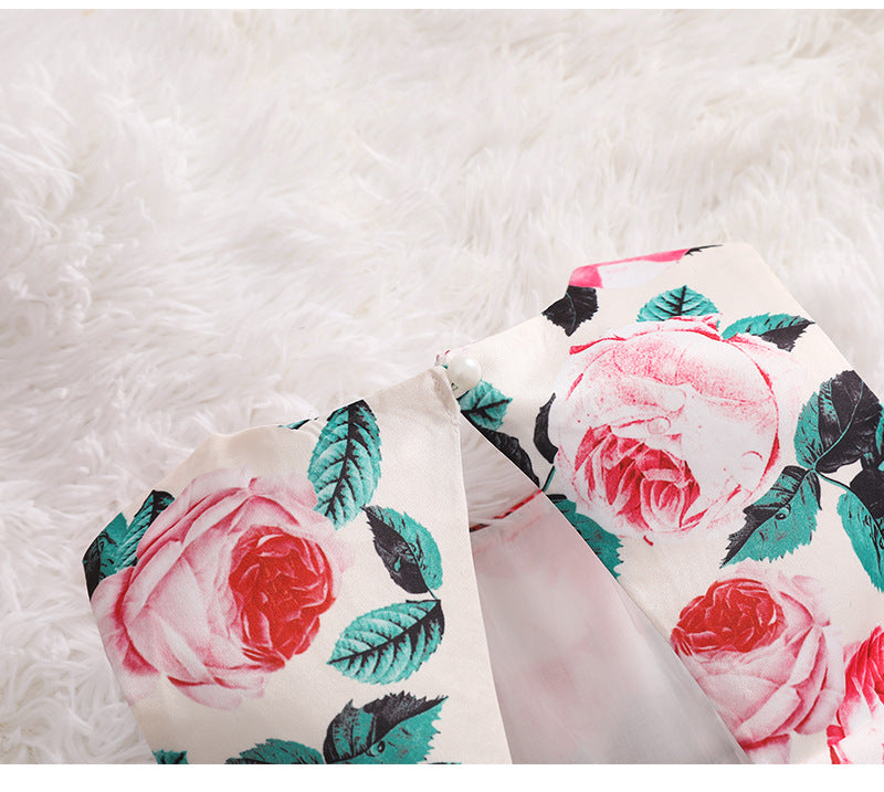 Kid Baby Girls Short Sleeved Summer Flower Casual Dresses