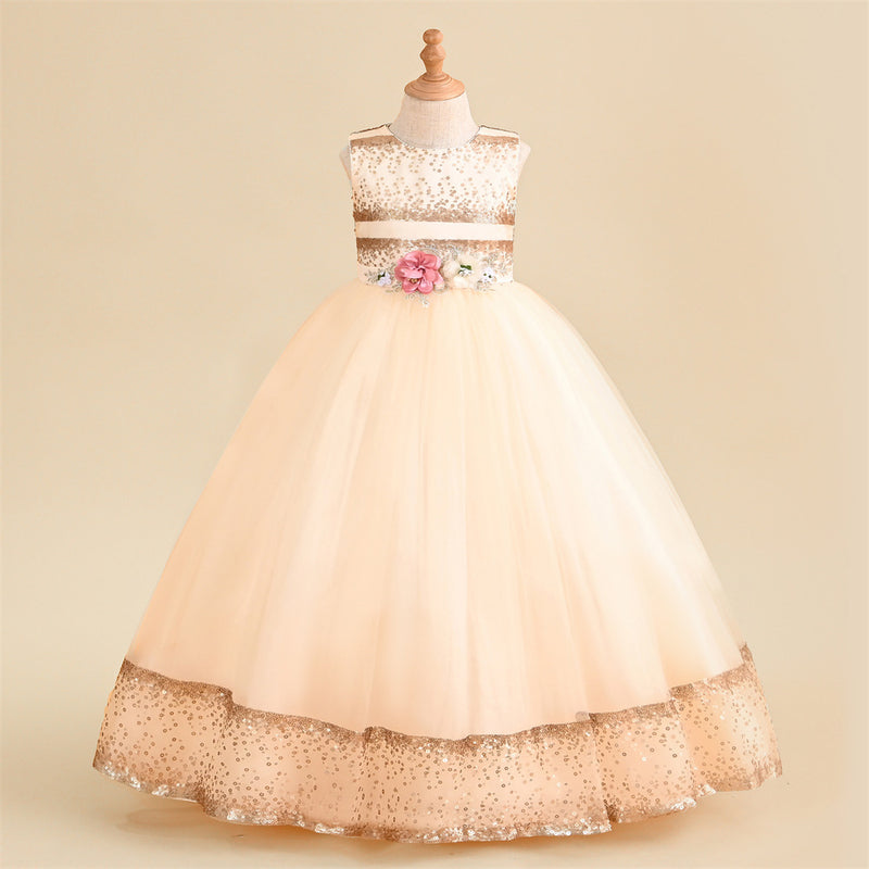 Kid Girl Princess Peng Gauze Piano Playing Dresses