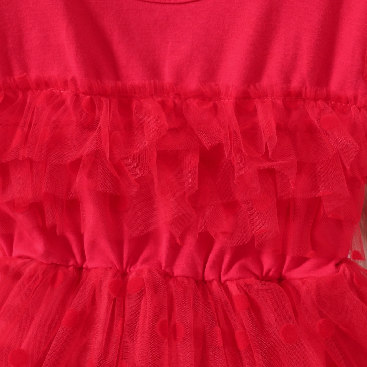 Baby Girl Polka Dot Lace Mesh Flower Casual Dress