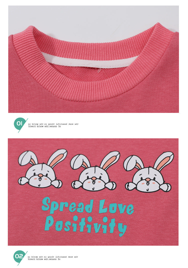 Kid Baby Girl Suit Rabbit Print Spring 2 Pcs Set