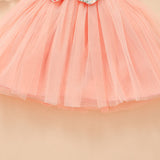 Kid Baby Girl Spliced Flower Fly Sleeve Gauze Dresses