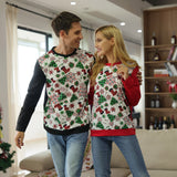 Family Matching Parent-child Hoodie Christmas Print Round Neck Shirts