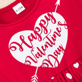 Baby Girl Valentine's Day Love Red Gauze Climbing Rompers