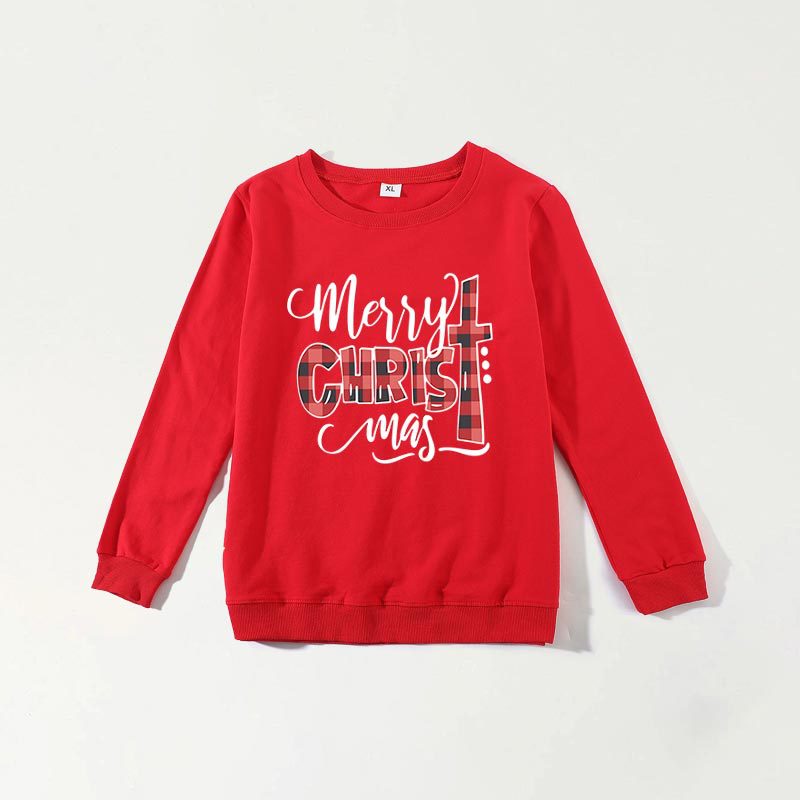 Family Matching Christmas Letter Autumn Long Sleeved Hoodie