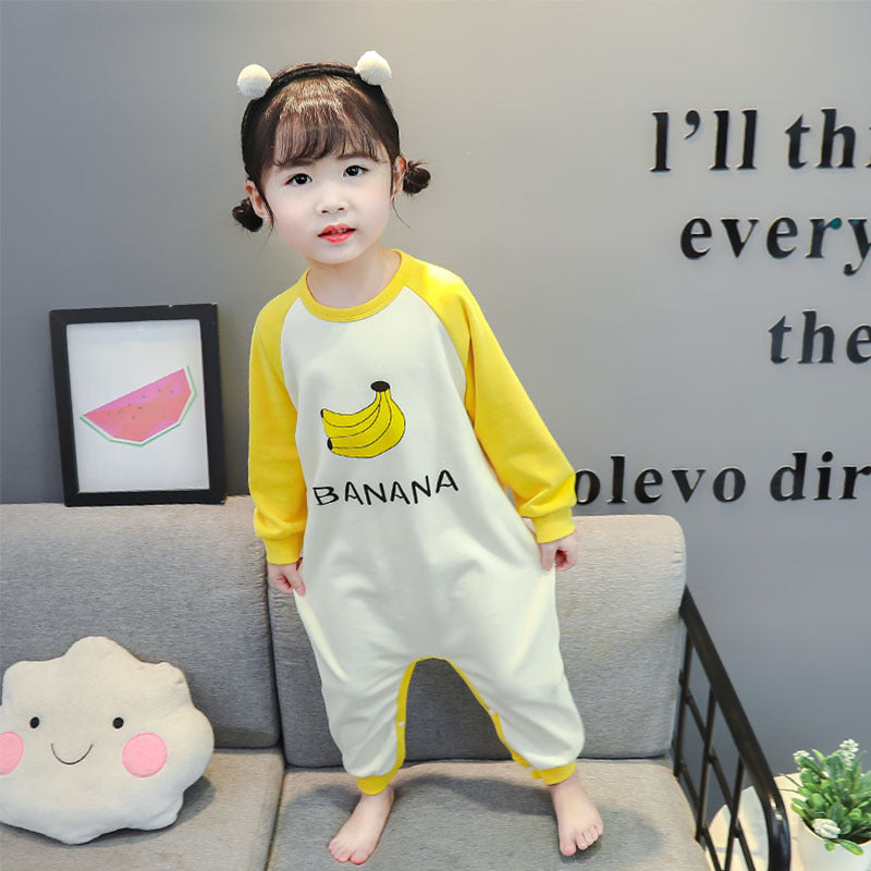 Baby Girl One-piece Autumn Winter Frothed Cartoon Pajamas