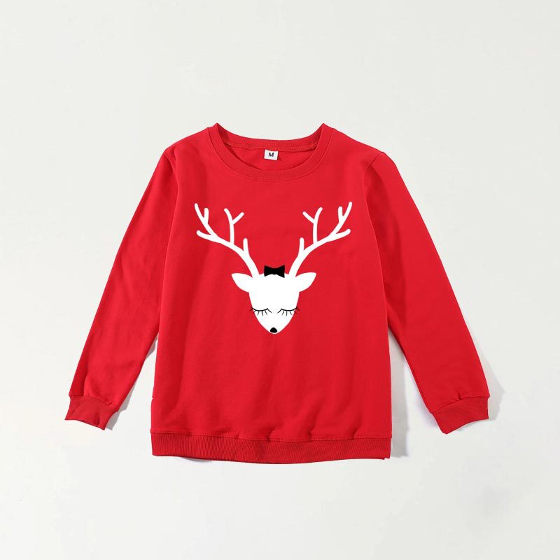 Family Matching Parent-child Autumn Red Sweatshirts