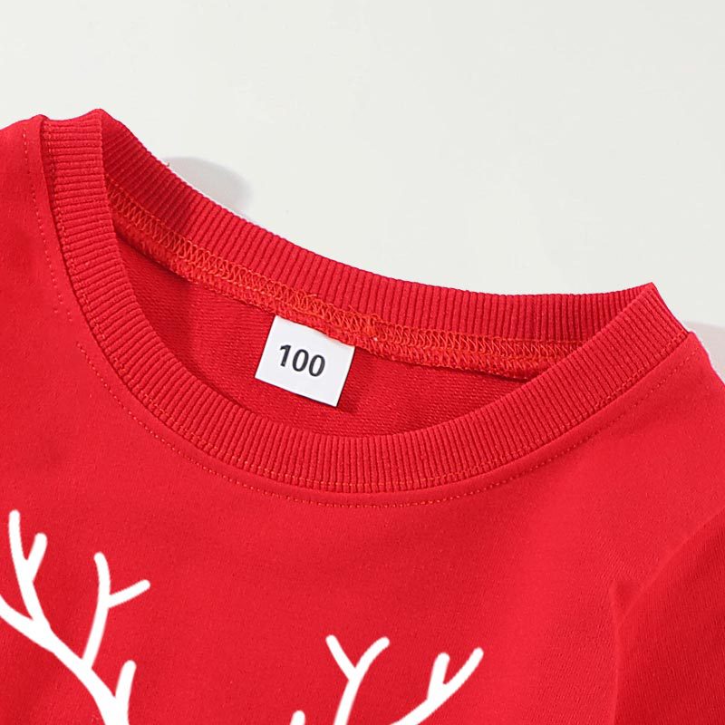 Family Matching Parent-child Autumn Red Sweatshirts