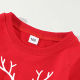 Family Matching Parent-child Autumn Red Sweatshirts