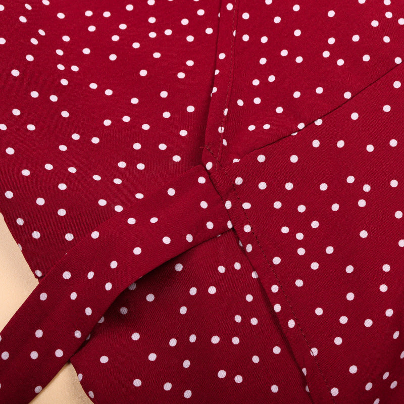 Family Matching Polka Dot Agaric Hem Strap Loose Dresses