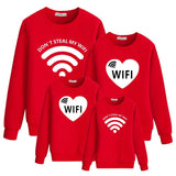 Family Matching WIFI Printed Cartoon Valentine's Day Sweatshirts
