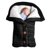 Baby Stroller Sleeping Outdoor Button Knitted Wool Fleece Thickened Pajamas