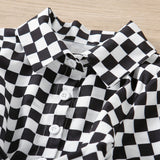 Toddler Kid Baby Girl Checkered Floral Print Princess Spring Autumn Dress