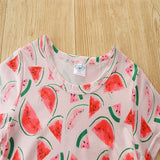Summer Kid Baby Girl Suits Sweet Watermelon Print 2 Pcs Sets