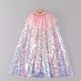 Kid Baby Girls Halloween Mermaid hiny Cloak Going Out Coats