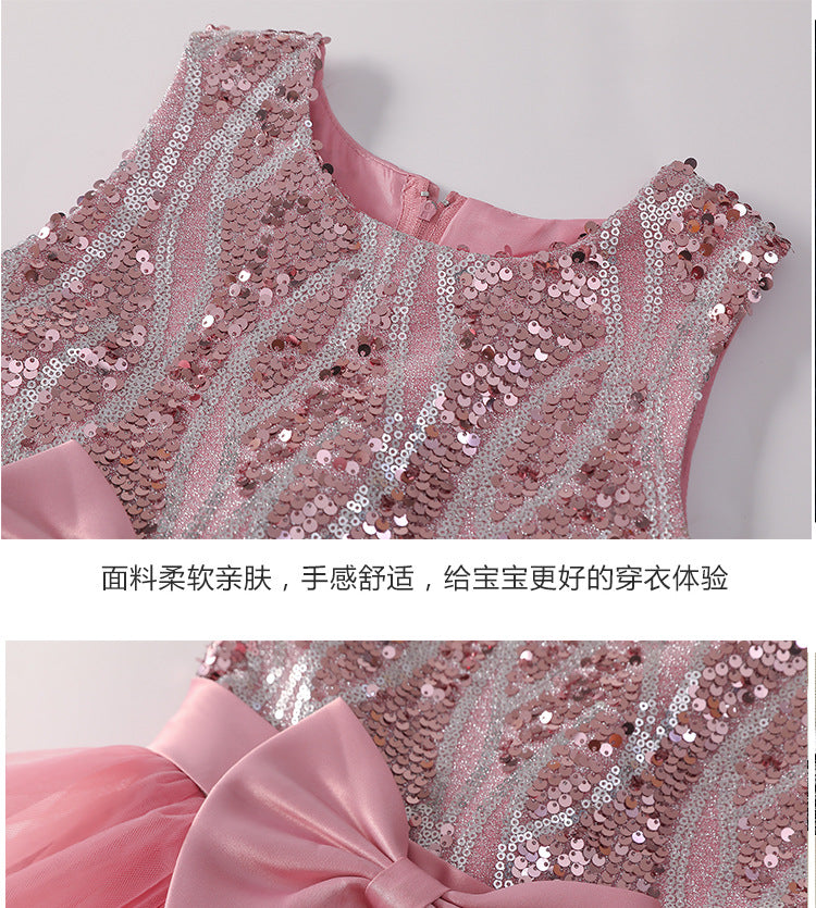 Kid Girl Princess Autumn Sequined Party Dresses