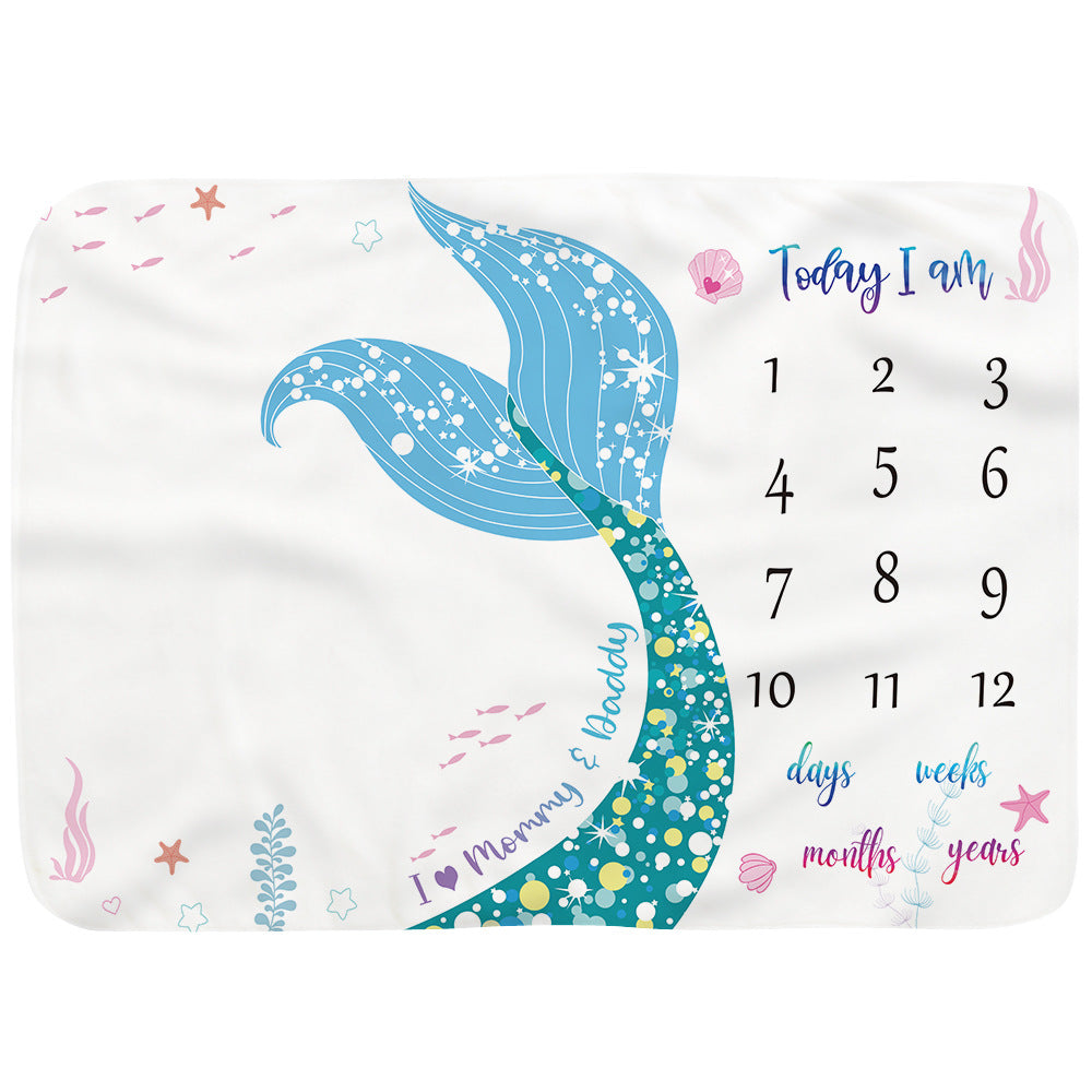 Baby Monthly Record Growth Milestone Blanket Flannel Floral Pajamas