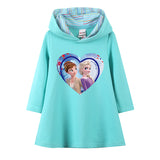 Kid Baby Girl Knitted Hooded Ice Princess Spring Autumn Dress