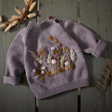 Kid Baby Girl  Hand Embroidered Farm Knit Winter Thicken Sweater