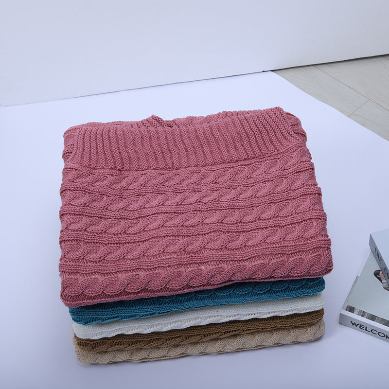 Baby Stroller Sleeping Outdoor Button Knitted Wool Fleece Thickened Pajamas