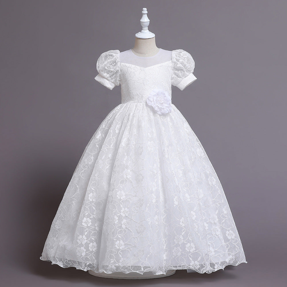 Kid Girl Princess Gauze Evening Lace Flower Pompous Dresses