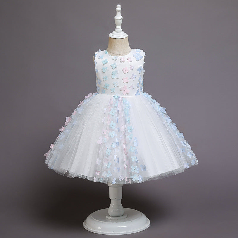 Kid Baby Girl Princess Sleeveless Petals Sweet Mesh Dress