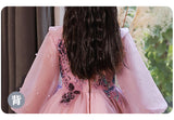 Kid Girl Long-sleeved Princess Flower Wedding Fairy Performance Dresses