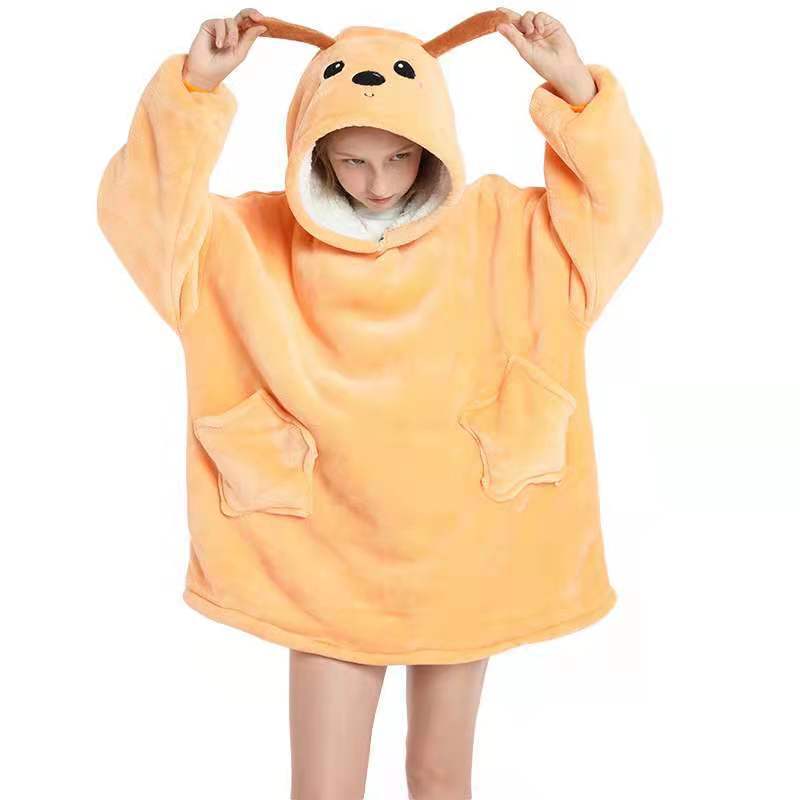 Kid Boy Girl TV Hooded Blanket Warm Wearable Pajamas