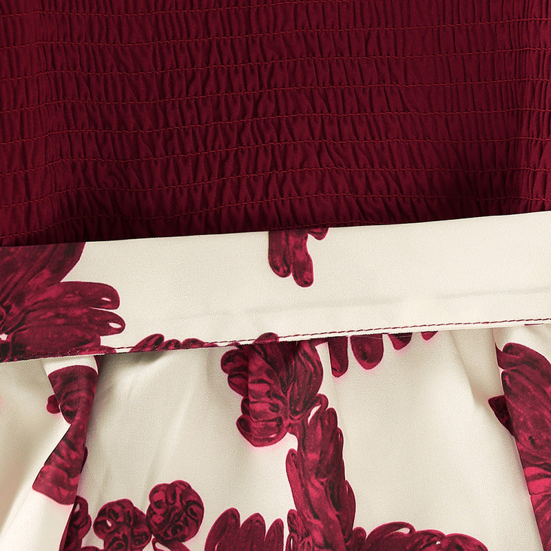 Kid Girl Spring Autumn Long Sleeve Printed Flower Dresses