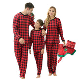 Family Matching Christmas Home Red Plaid Long-sleeved Pajamas