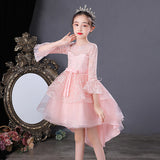 Kid Girl Princess Spring Autumn Mesh Sleeve Fluffy Mesh Dresses