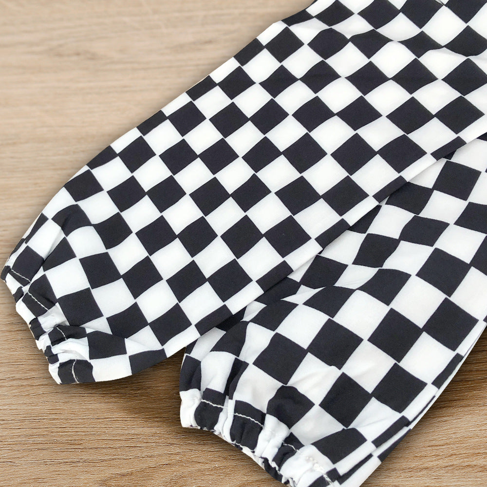 Toddler Kid Baby Girl Checkered Floral Print Princess Spring Autumn Dress