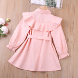 Spring Autumn New Kid Baby Girls Korean Lapel Pure Coat Outwear