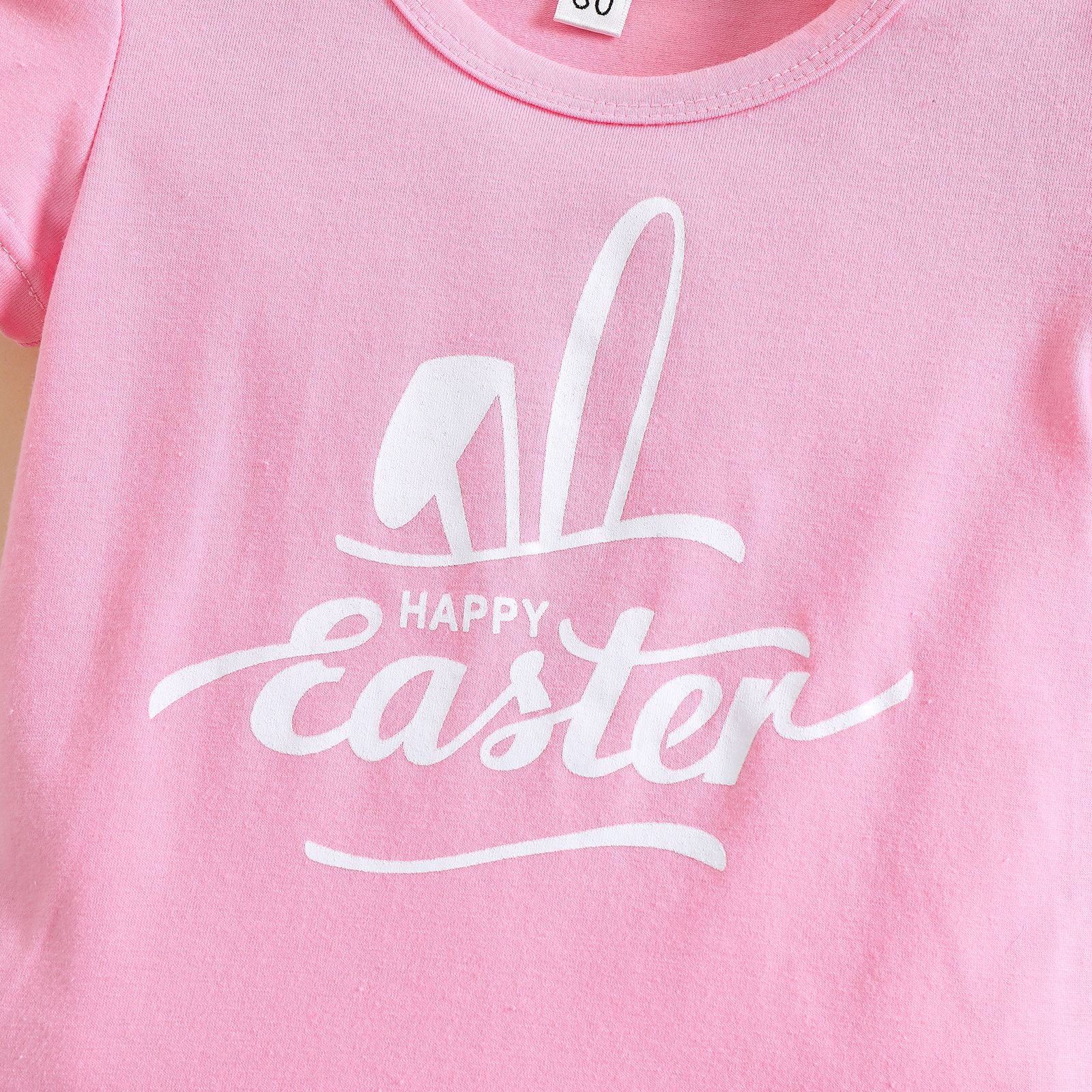 Spring Summer Girls Easter Cartoon Rabbit Pink Cute Braces Set 2 Pcs