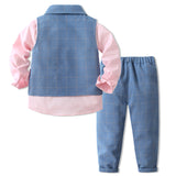 Kid Baby Boy Gentleman Party Autumn Handsome 3 Pcs Sets Suit