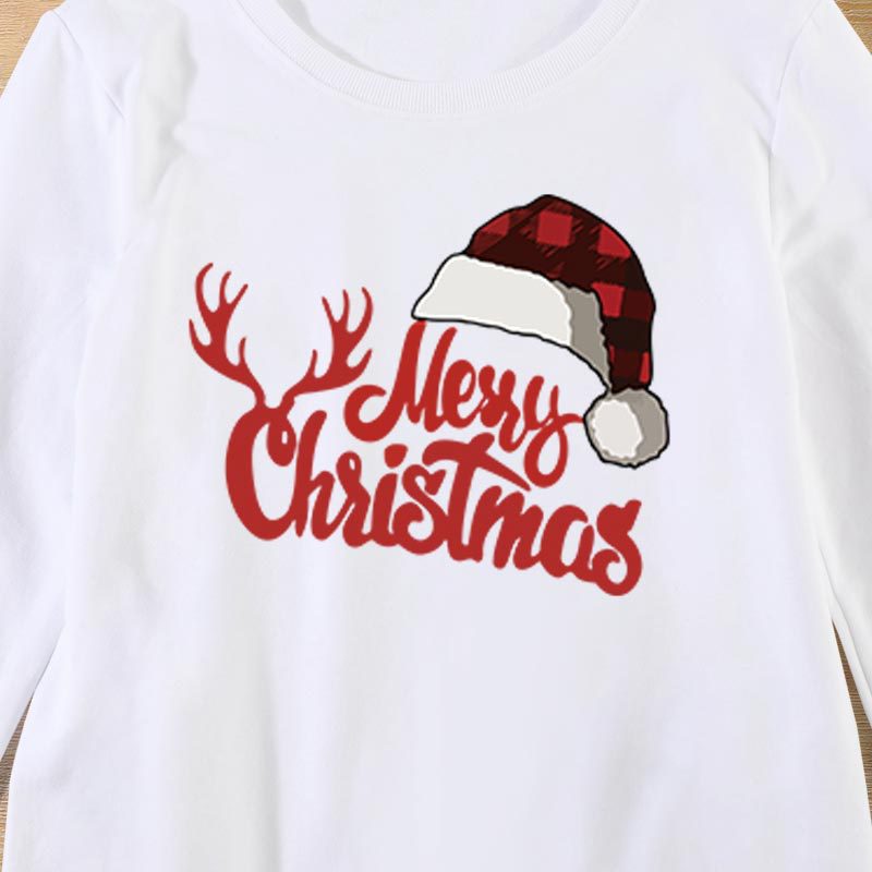 Family Matching Christmas Round Neck Warm Long Sleeved Shirts